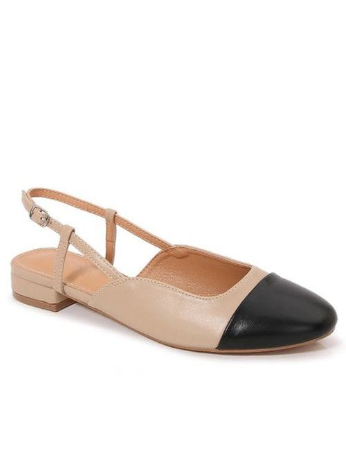 Odell Cap Toe Heel - Beige by Boutique 23
