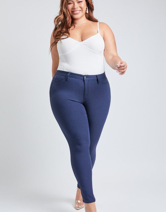 Mid Rise Hyperstretch Skinny Curvy -Navy by Boutique 23