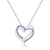Blue Sapphire Open Heart Necklace