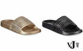 INC International Concepts Metallic Mesh Stripe Pool Slides by Vanessa Jane