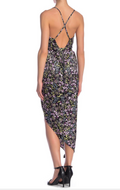 Material Girl Juniors Printed Asymmetrical Satin Dress by Vanessa Jane
