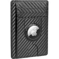 Slim Leather Carbon Style Wallet Case - Apple AirTag by Zerodamage Sahara Case LLC