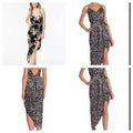 Material Girl Juniors Printed Asymmetrical Satin Dress by Vanessa Jane