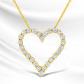 14K Yellow Gold Plated .925 Sterling Silver 2.00 Cttw Shared Prong-Set Round Brilliant-Cut Diamond Open Heart 18" Pendant Necklace (K-L Color, I2-I3 Clarity) by Bids.com