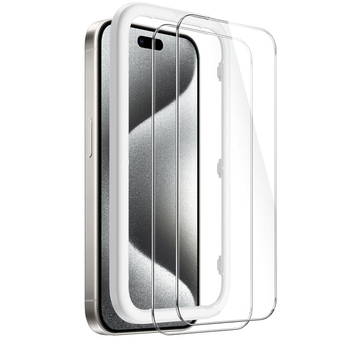 iPhone 15 Pro Tempered Glass Screen Protector - 2-Pack, Anti-Fingerprint | ZeroDamage by Zerodamage Sahara Case LLC