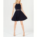 City Studios Juniors Metallic Lace Illusion Dress by Vanessa Jane