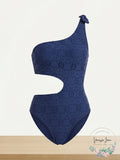 Aqua Swim One Shoulder Side Cutout One Piece Swimsuit by Vanessa Jane
