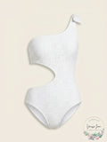 Aqua Swim One Shoulder Side Cutout One Piece Swimsuit by Vanessa Jane