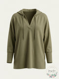 Style and Co Womens Long Sleeve Hooded Top, Size Medium by Vanessa Jane