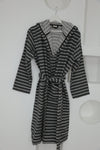 Cotton Black Striped Bathrobe