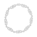 .925 Sterling Silver Prong Set Diamond Accent Infinity Weave Link 7.25" Bracelet (I-J Color, I3 Clarity) by Bids.com