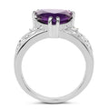 2.71 Carat Genuine Amethyst and White Topaz .925 Sterling Silver Ring by Bids.com