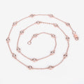 Round Peach Morganite 18K Rose Gold Plated Silver By The Yard Necklace by Fine Color Jewels