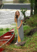 Jane Teal Stripe T-shirt Maxi Dress: S by Boutique 23