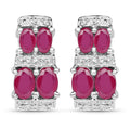 3.20 Carat Glass Filled Ruby .925 Sterling Silver Earrings by Bids.com