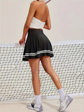 Vanessa Jane Striped Print Pleated Tennis Skirt Skort , Size Medium by Vanessa Jane