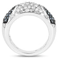 0.94 Carat Genuine Blue Diamond and White Diamond .925 Sterling Silver Ring by Bids.com