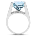 7.21 Carat Genuine Blue Topaz and White Cubic Zirconia .925 Sterling Silver Ring by Bids.com