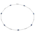 6.43 Carat Genuine Blue Sapphire and White Diamond .925 Sterling Silver Necklace by Bids.com