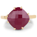 14K Yellow Gold Plated 8.95 Carat Glass Filled Ruby .925 Sterling Silver Ring by Bids.com