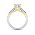 1Cttw Elongated Cushion Shaped Lab Grown Diamond Two Tone Cathedral Shank Solitaire Engagement Ring 14K Gold by Fine Color Jewels