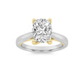 1Cttw Elongated Cushion Shaped Lab Grown Diamond Two Tone Cathedral Shank Solitaire Engagement Ring 14K Gold by Fine Color Jewels