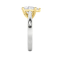 1Cttw Pear Shaped Lab Grown Diamond (F/VS) Two Tone Cathedral Shank Solitaire Engagement Ring in 14K Gold by Fine Color Jewels