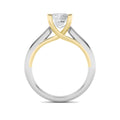 1Cttw Radiant Shaped Lab Grown Diamond (F/VS) Two Tone Cathedral Shank Solitaire Engagement Ring in 14K Gold by Fine Color Jewels