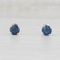 1ctw Blue Sapphire Stud Earrings 14k White Gold September Birthstone Solitaire by DailySale