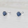 1ctw Blue Sapphire Stud Earrings 14k White Gold September Birthstone Solitaire