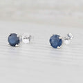 1ctw Blue Sapphire Stud Earrings 14k White Gold September Birthstone Solitaire by DailySale