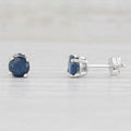 1ctw Blue Sapphire Stud Earrings 14k White Gold September Birthstone Solitaire by DailySale