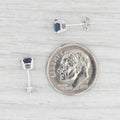 1ctw Blue Sapphire Stud Earrings 14k White Gold September Birthstone Solitaire by DailySale
