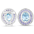 6.30 Carat Genuine Blue Topaz and Tanzanite .925 Sterling Silver Earrings by Bids.com