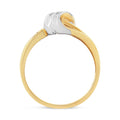 10K Yellow and White Gold 1/10 Cttw Baguette and Round-Cut Diamond Bypass Ring (I2 Color, H-I Clarity) - Size 7 by Bids.com