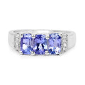 1.63 Carat Genuine Tanzanite & White Diamond .925 Sterling Silver Ring by Bids.com