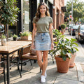 Celebrity Pink High-Rise Denim Skirt, Size 9 by Vanessa Jane