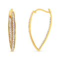 10K Yellow Gold 1/2 Cttw Round-Cut Diamond Modern Hoop Earrings (I-J Color, I2-I3 Clarity) by Bids.com