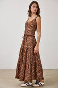 Floral Lace Trim Front Tie Top & Skirt Set by Boutique 23