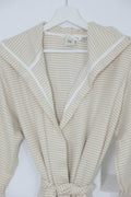 Cotton Yellow & White Bathrobe by NoaPure.com