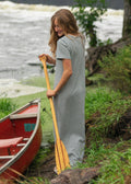 Jane Teal Stripe T-shirt Maxi Dress: S by Boutique 23