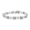 Sterling Silver Rose-Cut Diamond Love Locks Link Bracelet (1.00cttw,I-J color,I3-Promo clarity) by Bids.com