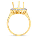 0.48 Carat Genuine White Diamond 14K Yellow Gold Semi Mount Ring - holds 11x9mm Pear Gemstone by Bids.com