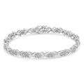 .925 Sterling Silver 1-1/2 Cttw Diamond Cluster X Link 7" Tennis Bracelet (I-J color, I3 clarity) by Bids.com