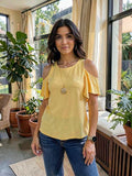 Thalia Sodi Cold-Shoulder Necklace Top, Size Small by Vanessa Jane