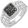 0.22 Carat Genuine Black Diamond .925 Sterling Silver Ring by Bids.com