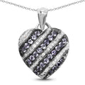 1.30 Carat Genuine Tanzanite and White Topaz .925 Sterling Silver Pendant by Bids.com
