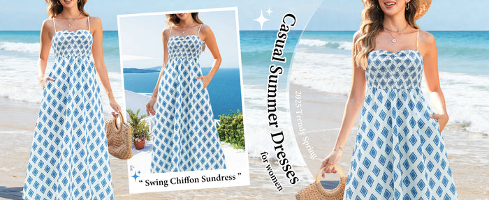 Gardenwed Women's Floral Print Maxi Dress Spaghetti Strap Blue Rhombic Size M by Deal US