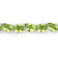 Green Peridot Prong Silver Box Clasp Tennis Bracelet by Fine Color Jewels