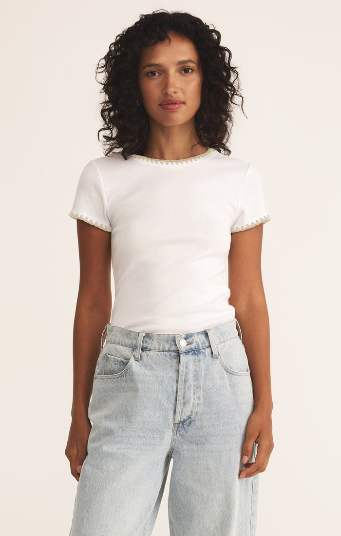 Cassis Rib Tee by Boutique 23